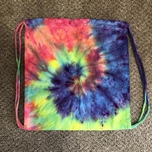 Custom tie-dye cotton draw string bag NWOT